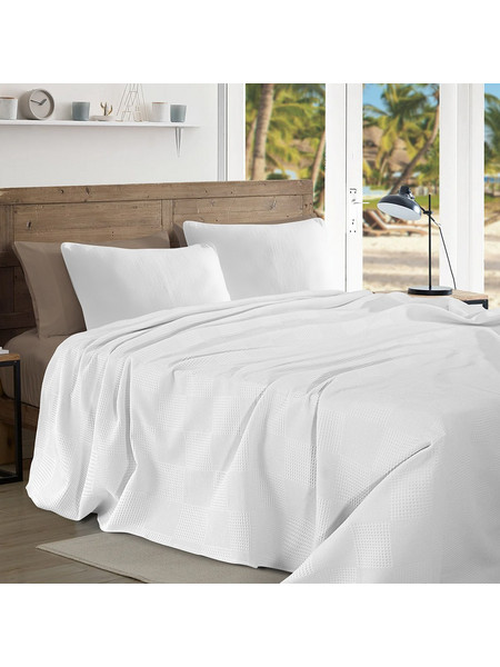 Κουβέρτα Υπέρδιπλη Πικέ Renk White 220x240 - Lino Home