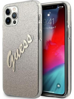 Guess Glitter Gradient Script Cover Gold (iPhone 12 Pro Max)