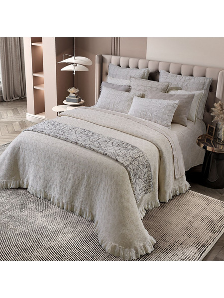 Κουβέρτα εκρού 230x260cm Liolios Home 2235 DIAMOND
