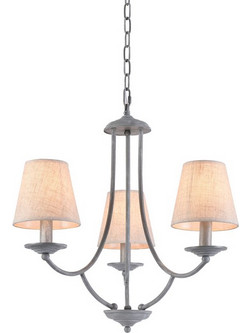 C119-3 ETNA PENDANT LAMP GREY PATINAANDWHITE SHADE 1E1 | Homelighting | 77-3661