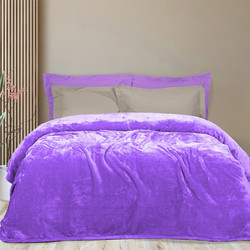 Κουβέρτα βελούδινη διπλή 220x240cm deluxe Joli 3800gr Λιλά