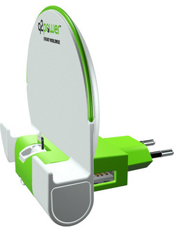 Q2power Lightning Charging Station plus Power Bank 2.4Α (Λευκό/Πράσινο) 3.200130