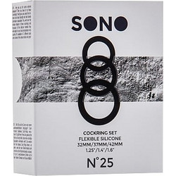 Sono 25 Cock Ring Σετ Ελαστικά Δαχτυλίδια Πέους & Όρχεων Σιλικόνης Γκρι 3τμχ