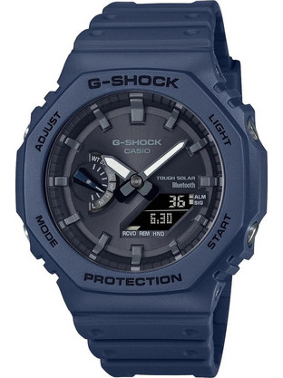 Casio G-Shock Ανδρικό Ρολόι Χρονογράφος Solar με Μπλε Καουτσούκ Λουράκι GA-B2100-2AER