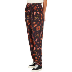 Volcom Υφασμάτινο Γυναικείο Παντελόνι Relaxed Εφαρμογή Μαύρο Ροζ B1212304-BLK
