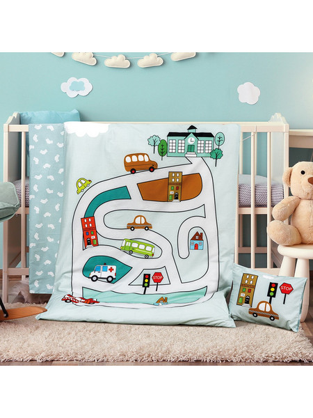 Beauty Home Art 5184 Σετ Βρεφικά Σεντόνια Κούνιας Βαμβακερά 120x160 Ciel