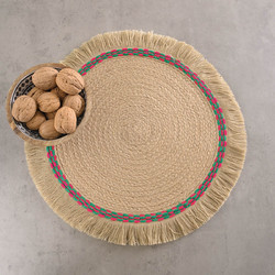 Σουπλά R35 Ψάθινο Jute Natural Rythmos Kiana Μπεζ