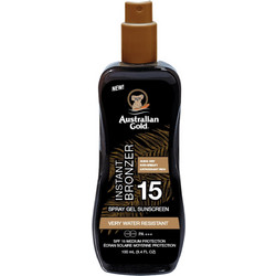 Australian Gold Instant Bronzer Gel Sunscreen Αδιάβροχο Λάδι Μαυρίσματος Σώματος SPF15 100ml