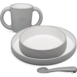 Interbaby Βρεφικό Σετ Φαγητού Petrol Grey 4τμχ