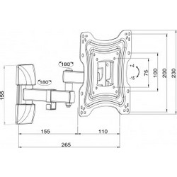 ART handle for LCD AR83 1042 15KG vertileve