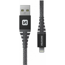 Swissten Kevlar Braided USB-A to Lightning Cable 60W 1.5m Black 71543010