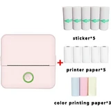 X6 200DPI Student Homework Printer Bluetooth Inkless Pocket Printer Pink  Printer Paper x1