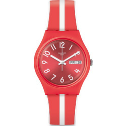 Swatch Sanguinello Γυναικείο Ρολόι με Κόκκινο Καουτσούκ Λουράκι GR709