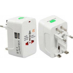 Ταξιδιωτικός Αντάπτορας Πρίζας με 2 θύρες USB 1000mA TREQA ForHome 128103 - OEM