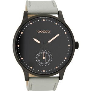 Oozoo Timepieces Ανδρικό Ρολόι Χρονογράφος με Γκρι Δερμάτινο Λουράκι C9006 Oozoo Timepieces Ανδρικό Ρολόι Χρονογράφος με Γκρι Δερμάτινο Λουράκι C9006