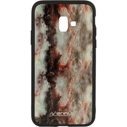 Θήκη Marble Glass Vennus SAMSUNG Galaxy A6 Κόκκινο-Λευκό-Μαύρο