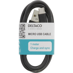 DELTACO USB A - Micro USB cable, 1 m, Black GNG-MICRO1MB