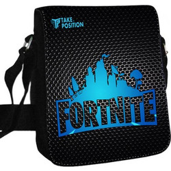 Μεσαίο Τσαντάκι ώμου Unisex Fortnite logo, Takeposition 26ύψος x 25πλάτος cm, Μαύρο, 984-4736