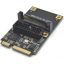 Mini PCI-E To USB3.2 GEN1 Front 19Pin 2 Ports Transfer Card Supports Half High SATA