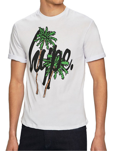 Hype Ανδρική κοντομάνικη μπλούζα WHITE