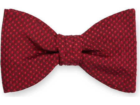 HUGO MEN DOT-PATTERNED BOW TIE IN SILK JACQUARD OPEN PINK