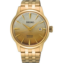 Seiko Presage Ανδρικό Ρολόι Αυτόματο με Χρυσό Μεταλλικό Μπρασελέ SRPK46J1