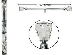 Κουρτινόξυλο Μεταλλικό Ασημί 100cm-200cm ForHome 917339 - For Home