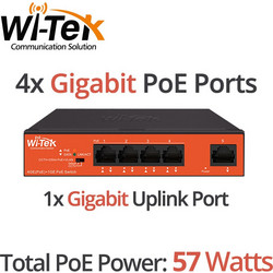 Wi-Tek WI-PS305GH Unmanaged L2 Switch με 4 Θύρες Ethernet 1Gbps και 1 SFP Θύρα