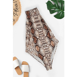 Snakeskin Halterneck Bodysuit