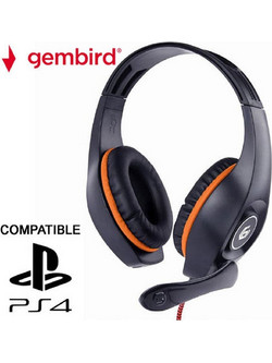 Gembird GHS-05-O Gaming Headset Over Ear Orange Black
