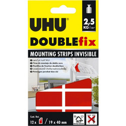 UHU Doublefix Homedeco 12τεμ Διάφανη 2.5KG (32915)