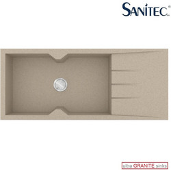Sanitec Ultra Granite 817 Επικαθήμενος Νεροχύτης Γρανίτη Αντιστρεφόμενος Ματ Sabbia 116x50cm