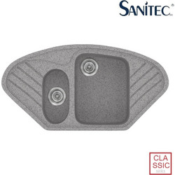 Sanitec Classic 302 Επικαθήμενος Νεροχύτης Οβάλ Γρανίτη Ματ Granite Grey 96x51cm