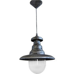 Heronia Lighting Κρεμαστό Φωτιστικό Οροφής Μονόφωτο Ασημί FLP-100K 26-0028