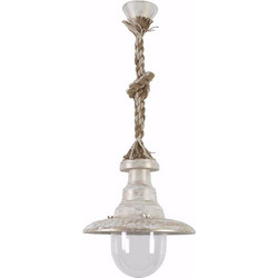 Heronia Lighting Κρεμαστό Φωτιστικό Οροφής με Σχοινί Μονόφωτο Λευκό 31-1102