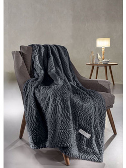 Guy Laroche Ριχτάρι Τριθέσιου Καναπέ 170x300 Crusty Carbon με Μαξιλαροθήκη