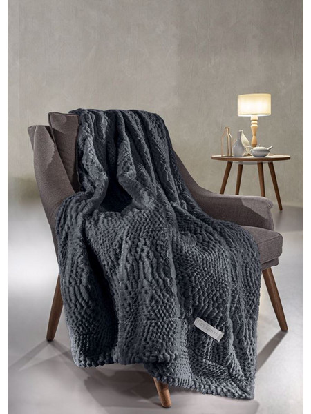 Guy Laroche Ριχτάρι Τριθέσιου Καναπέ 170x300 Crusty Carbon με Μαξιλαροθήκη