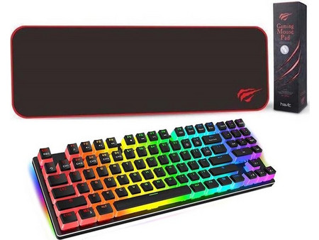 Havit KB851L Set Μηχανικό Gaming Πληκτρολόγιο TenKeyLess με Custom Διακόπτες RGB Black