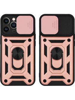 Sonique Ring Armor CamPro Back Cover Rose Gold (iPhone 13 Pro)