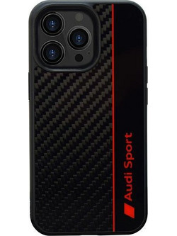 Audi Carbon Fiber Stripe iPhone 13 Pro Max 6.7" black/black hardcase AUS-TPUPCIP13PM-R8/D1-BK