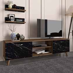 Megapap Έπιπλο Τηλεόρασης Ξύλινο Καρυδί Μ180xΠ40xΥ50cm Geacles GP042-0177,1