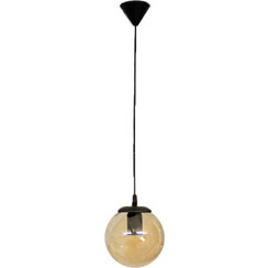 Heronia Lighting Κρεμαστό Φωτιστικό Οροφής Μπάλα Μονόφωτο E27 Μαύρο 02-0377