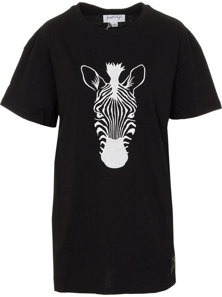 KENDALL & KYLIE W KKW3711657 ZEBRA HEAD LONGFIT T-SHIRT - KKW.2W1.016.057-BLACK BLACK