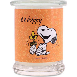 Κερί αρωματικό σε γυάλινο δοχείο Peanuts Be Happy 250 γραμ