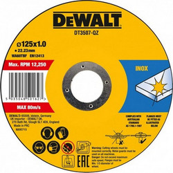 DeWalt DT3507-QZ Δίσκος Κοπής για Ανοξείδωτο Ατσάλι 125mm x 1mm Yellow