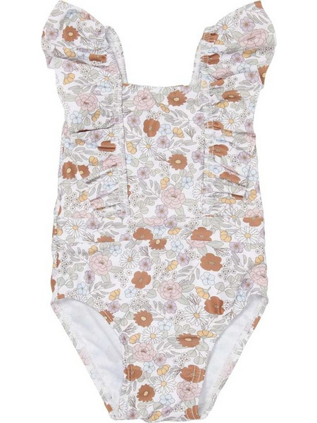 Little Dutch Vintage Little Flowers Βρεφικό Μαγιό Ολόσωμο για Κορίτσι Λευκό CL44403301
