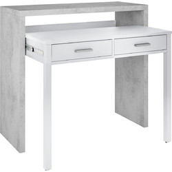 Welhome ΓΡΑΦΕΙΟ CEMENT - ΛΕΥΚΟ Πλάτος:99cm x Βάθος:36cm x Ύψος:88cm