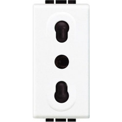 Πρίζα 1 Στοιχείου 2Π+Γ 10/16Α Λευκό Bticino N4180 Legrand-N4180-Λευκό N4180