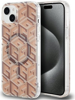 Guess IML GCube MagSafe Back Cover Brown (iPhone 15 Plus / 14 Plus)