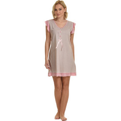 Primavera Lingerie Γυναικείο Νυχτικό Καλοκαιρινό Βαμβακερό Ροζ 2424